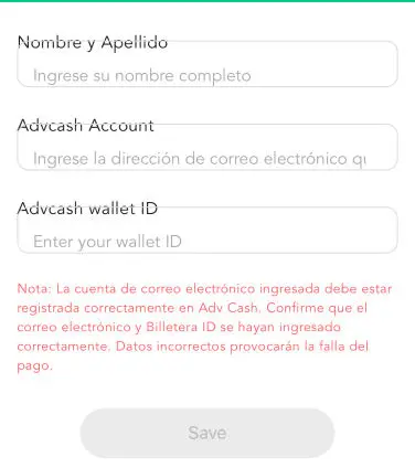 cuenta advcash - abrir cuenta y el pago con advcash en livu yaar app - liuv yaar español oficial
